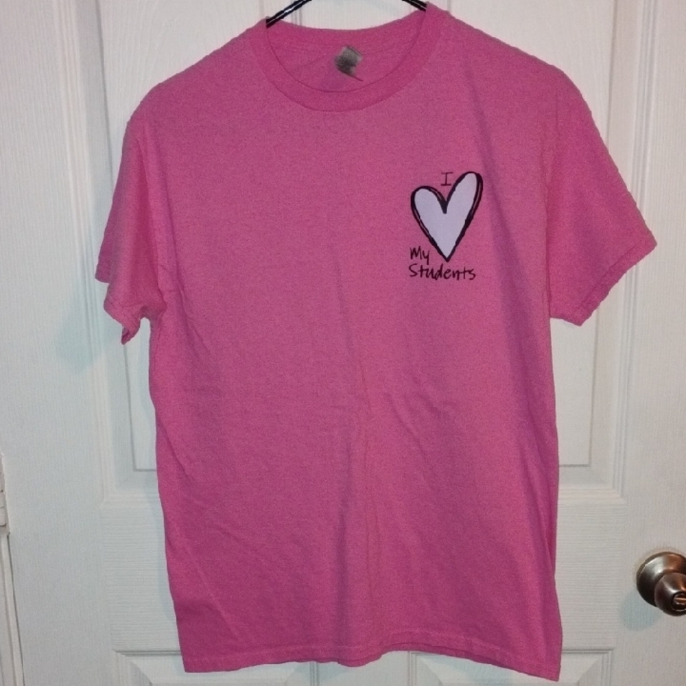 Sweet Light Pink Teacher Themed Graphic Tee With Special Message On Back
